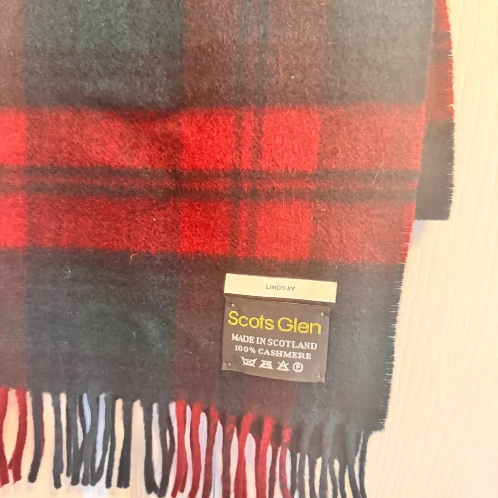 Scots Glen Cashmere Plaid Scarf - Red and green cashmere style is Lindsey